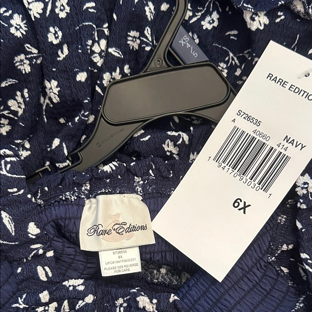 Rare Editions Navy Floral Casual Dress